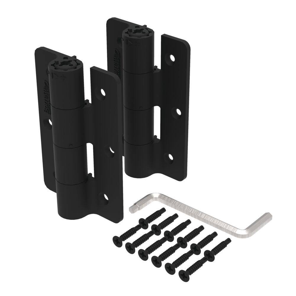 Matte Black Self-Closing Butterfly Gate Hinges with Screws