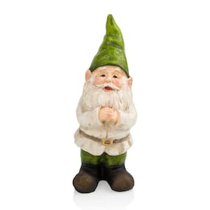 12 in. Tall Outdoor Garden Gnome Folding Hands Yard Statue Decoration