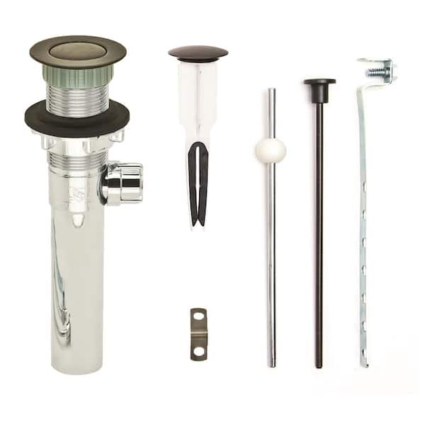 PF WaterWorks EasyPOPUP Pop-Up Drain, Easy Install/Remove Stopper, Chrome ABS Body w/o Overflow, 1.6-2" Sink Hole, Oil Rub Bronze