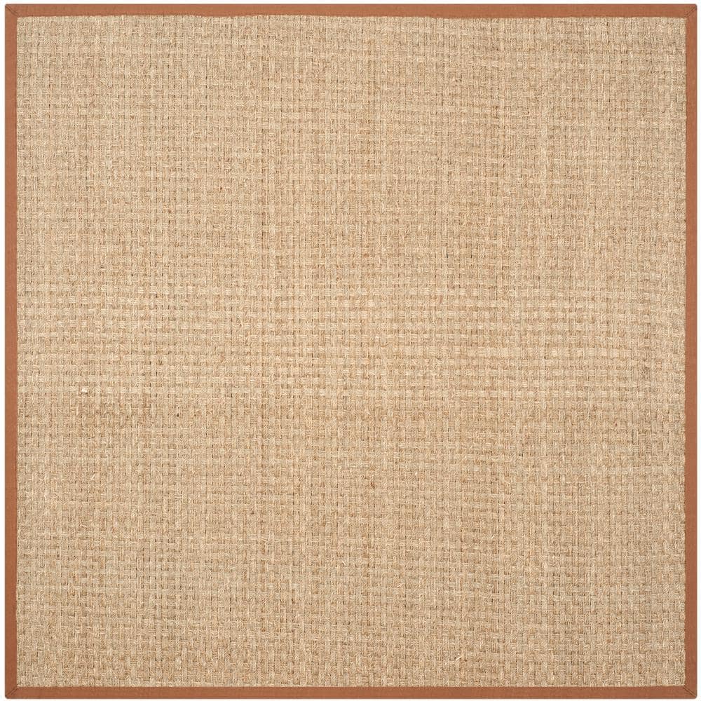 Natural Fiber Natural/Brown 8 ft. x 8 ft. Border Woven Square Area Rug price history on PriceWatchPro