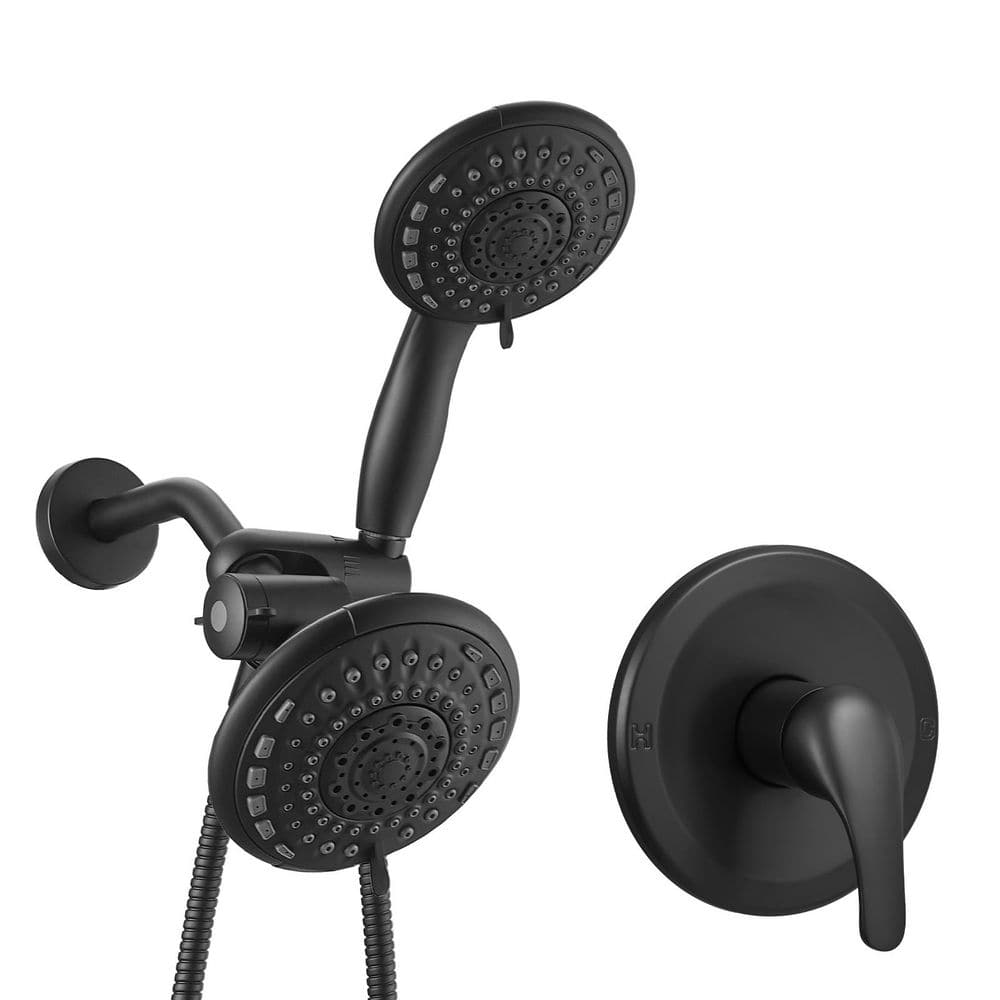 Single Handle 2-Spray Round Shower Faucet 2.5 GPM with Pressure Balance in Matte Black (Valve Included) price history on PriceWatchPro