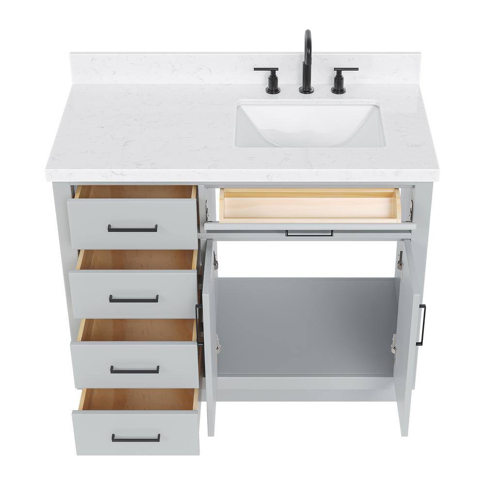 Hepburn 42" Gray Hardwood Freestanding Single Basin Vanity