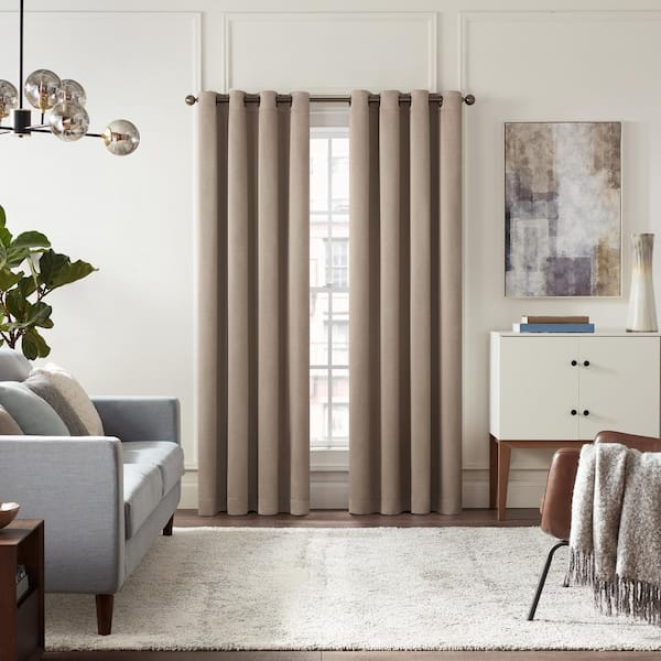 Eclipse Hayward Sterling Diamond Polyester Blend 54 in. W x 63 in. L Blackout Grommeted Curtain Panel