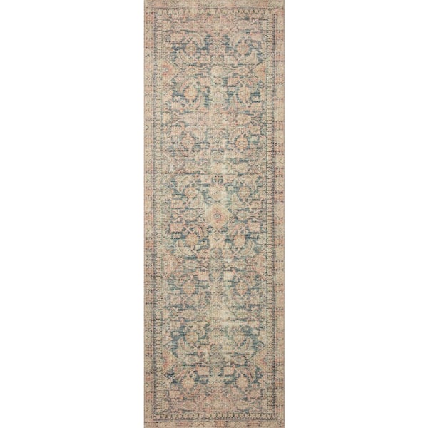 Angela Rose Aubrey 2 ft. 6 in. x 9 ft. 6 in. Navy / Multi Traditional Runner Rug