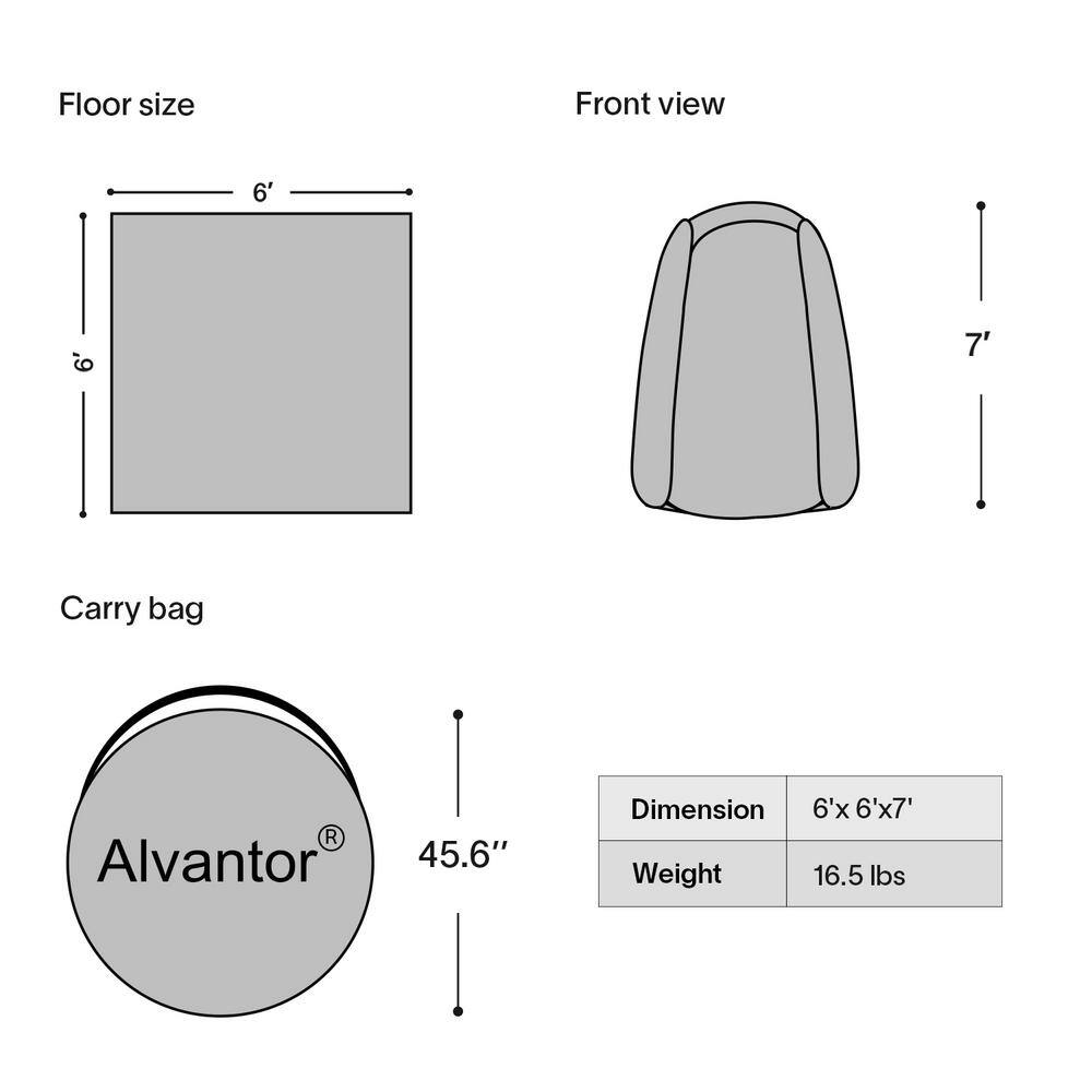 Beige 3-Person Pop-Up Dome Bubble Tent with Carry Bag