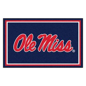 NCAA University of Mississippi Red 4 ft. x 6 ft. Indoor Area Rug