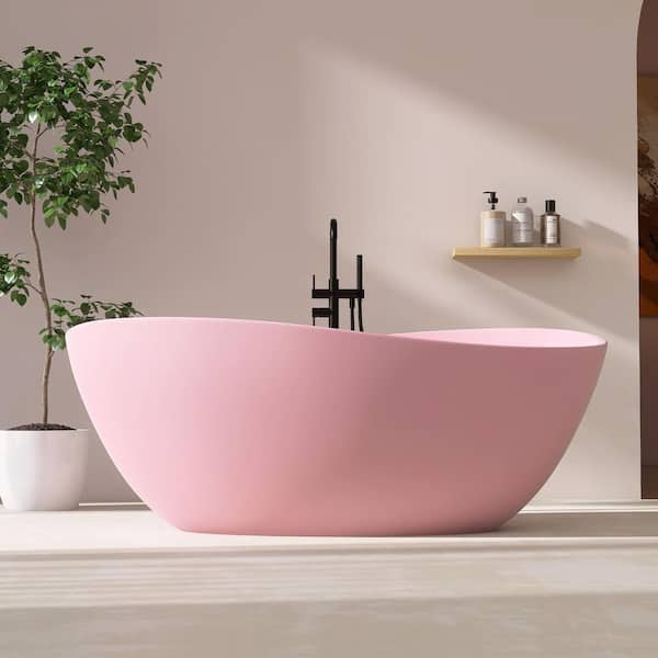 Zeafive 63 in. x 38 in. Acrylic Freestanding Soaking Bathtub