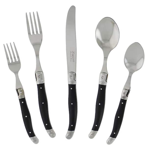French Home Laguiole 20-Piece Stainless Steel/Black Flatware Set (Service for 4)