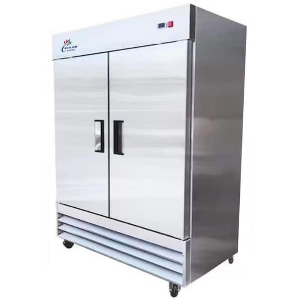 54 in. W 49 cu. ft. NSF Commercial 2-Door Reach in Upright Refrigerator in Stainless Steel