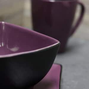 Mulberry 16-Piece Modern Purple Earthenware Dinnerware Set (Service for 4)