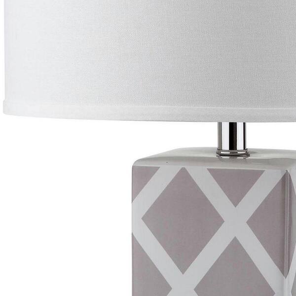 Gray Lattice Ceramic Table Lamp, White Lattice Ceramic Table Lamp
