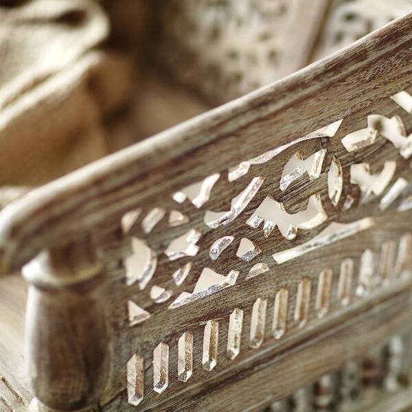 Home Decorators Collection - Maharaja Sandblasted White Bench