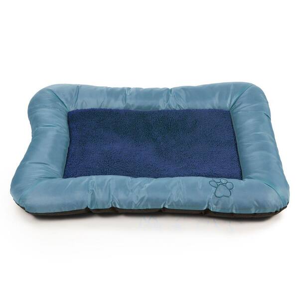 large blue dog bed