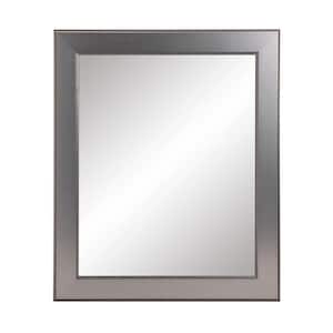 38 in. x 25.5 in. Contemporary Rectangle Framed Silver Accent Mirror