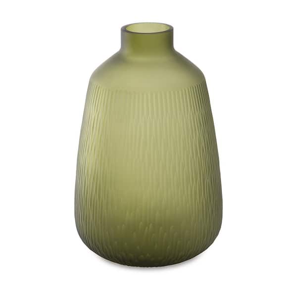 Signature DESIGN BY ASHLEY Scottyard 13.13 in. Green Glass Bud Decorative Vase