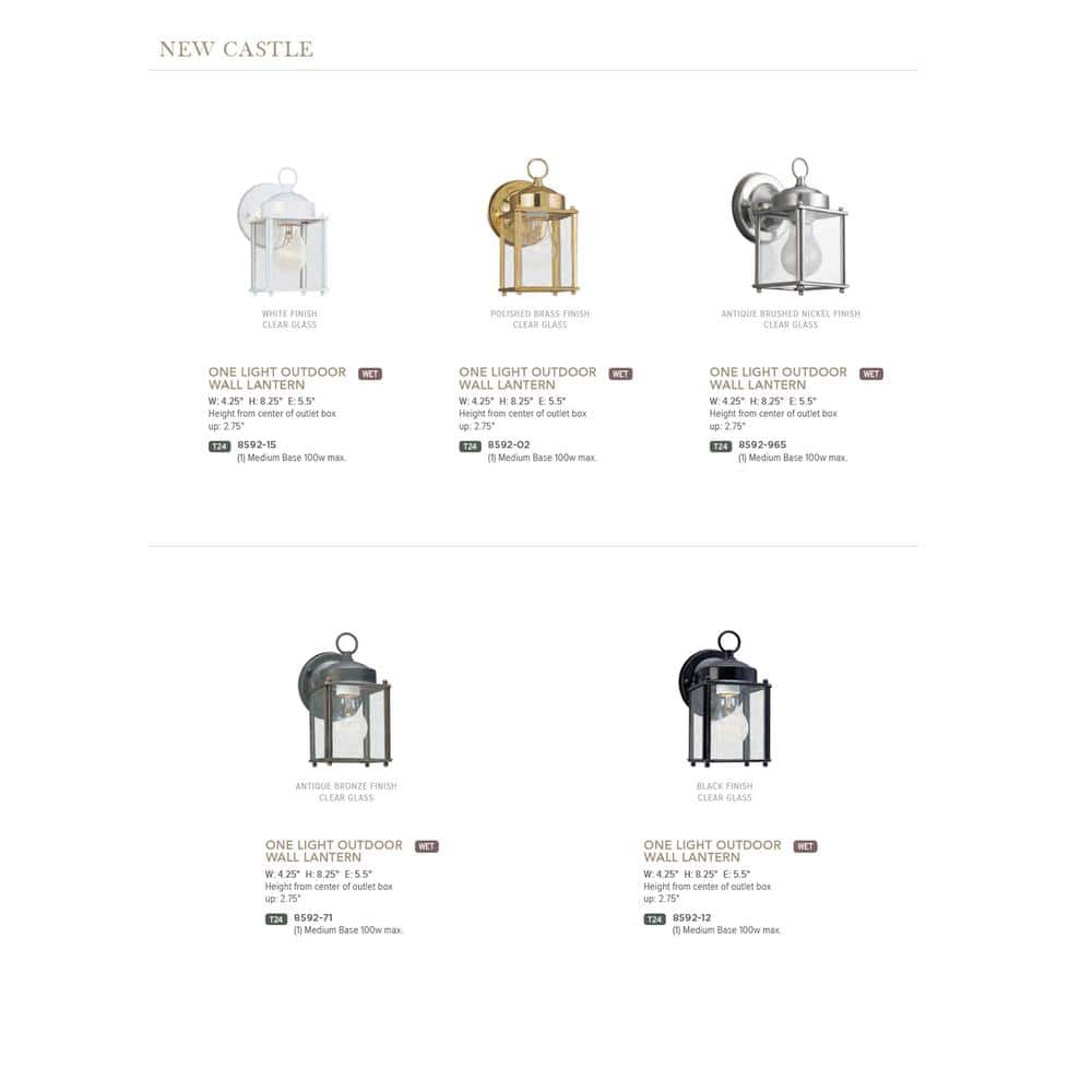 White and Clear Glass Outdoor Wall Lantern