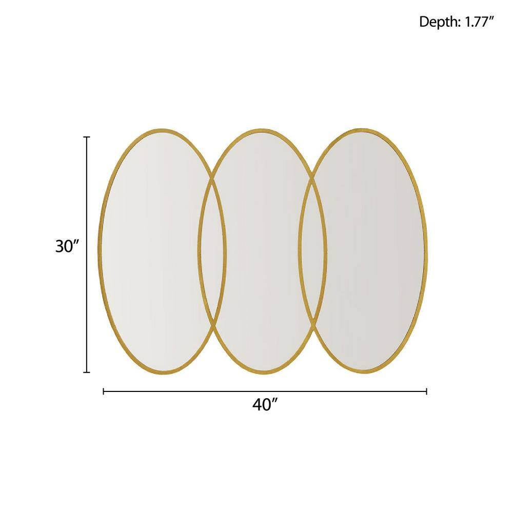 Eclipse Trio Overlapping Oval Gold Wall Mirror