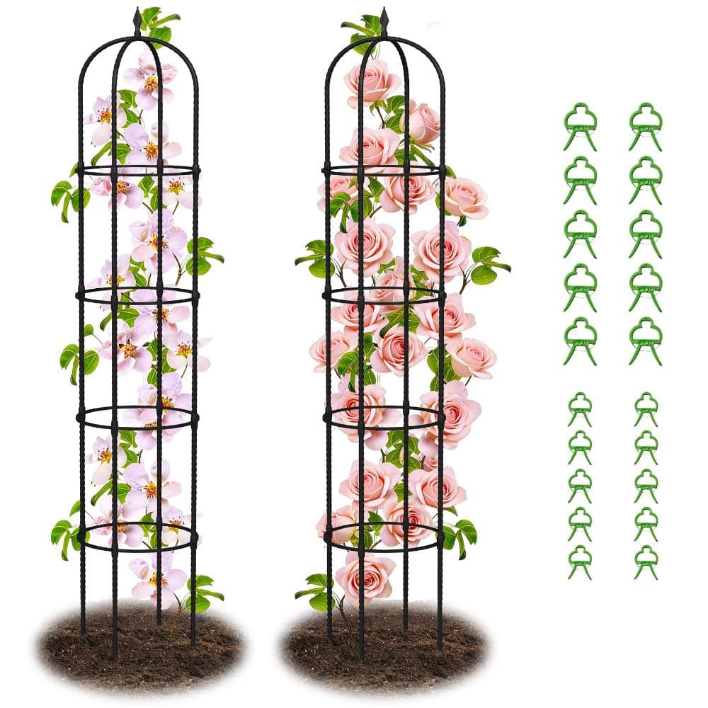 76 in. Garden Obelisk Trellis Weather Resistant Black 2 Pack price history on PriceWatchPro