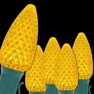 OptiCore 24 ft. 25-Light Gold LED Faceted C9 String Light Set