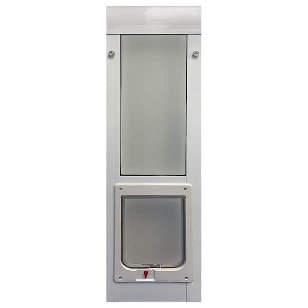 4.0 Medium White Chubby Kat 7.5 in. x 10.5 in. Pet Door Insert for 43.875 in. to 46.5 in. High Aluminum Sliding Window