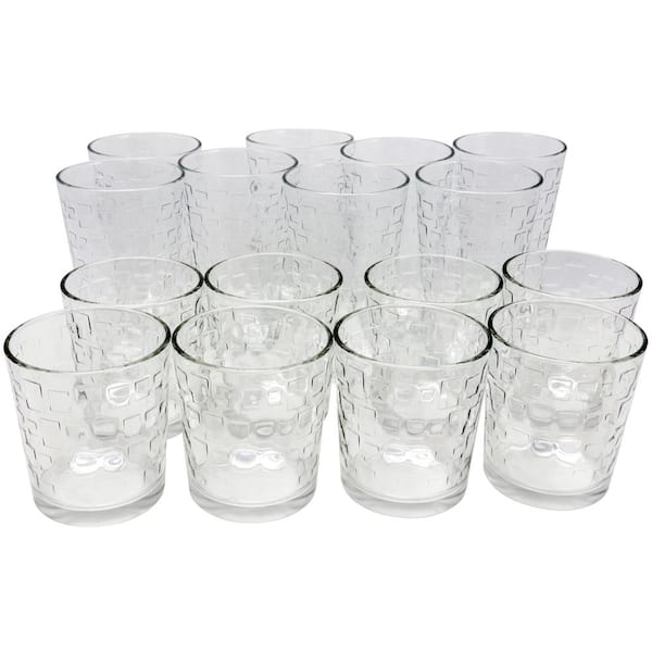 Great Foundations Tumbler and Double Old-Fashioned Glass Set in Square  Pattern (16-Pack)