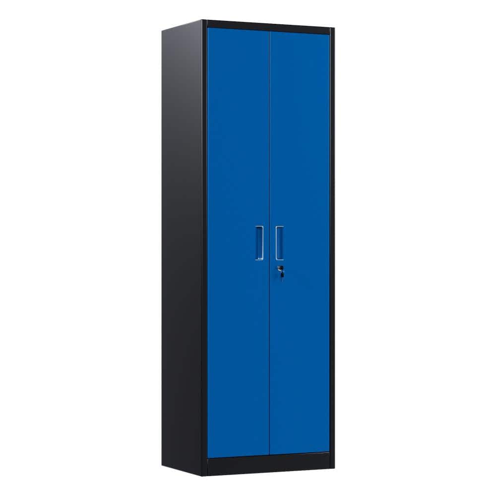 Black & Blue Color Block Industrial Lockable Metal Storage Cabinet, Thick Cold Rolled Steel Office Document Cabinet price history on PriceWatchPro