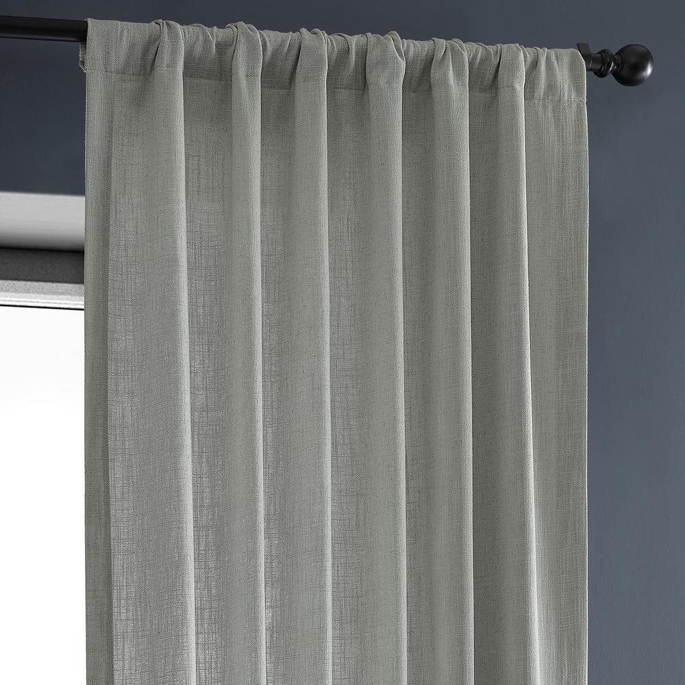 Ash Grey Sheer Linen Polyester Window Panel 50" x 84"