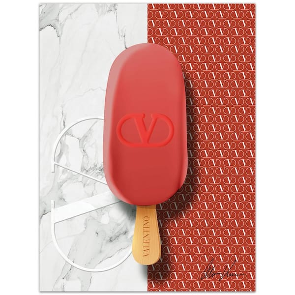 Empire Art Direct 18 in. x 24 in. "Valentino Glamour" Unframed Floating Tempered Glass Panel Food Art Print Wall Art