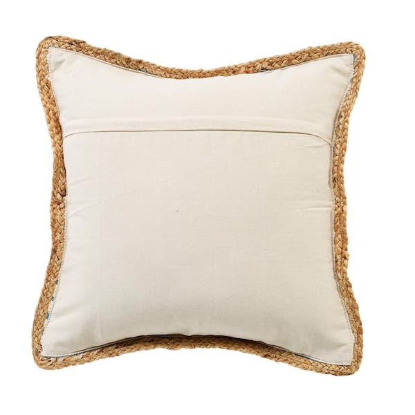 Jute trim hot sale outdoor pillow