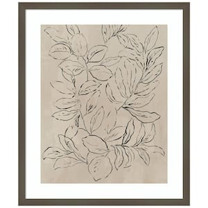 "Outlined Leaves II" by Asia Jensen 1-Piece Wood Framed Giclee Nature Art Print 21 in. x 25 in.