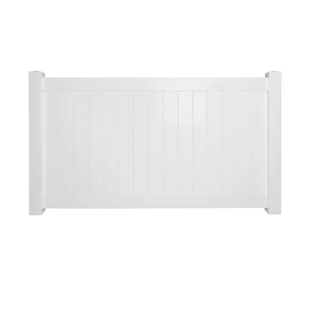 Weatherables 48 in. H x 132 ft. L Pembroke White Vinyl Flat Top ...