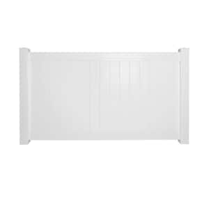 48 in. H x 132 ft. L Pembroke White Vinyl Flat Top Complete Privacy Fence Project Pack