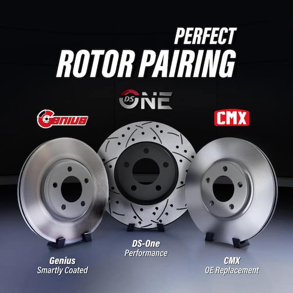 Front Drilled & Slotted Rotors + Ceramic Brake Pads – Town & Country, Caravan, Voyager