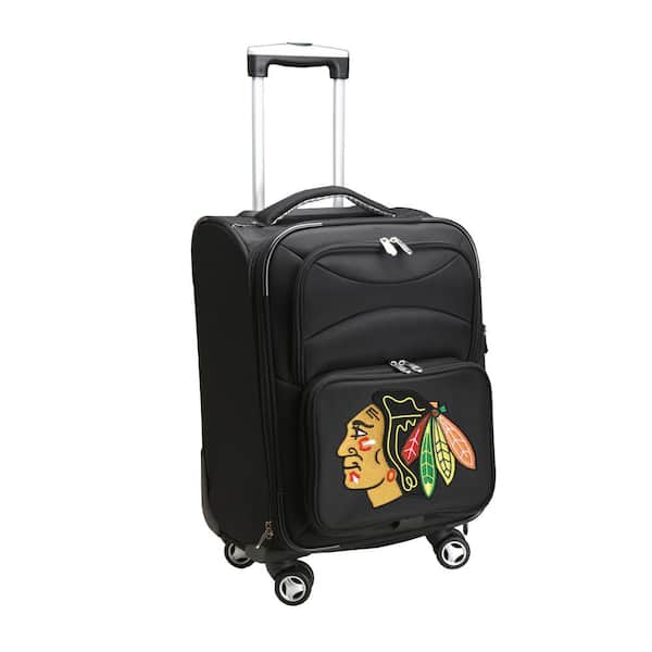 Denco NHL Chicago Blackhawks 21 in. Black Carry-On Spinner Softside Suitcase