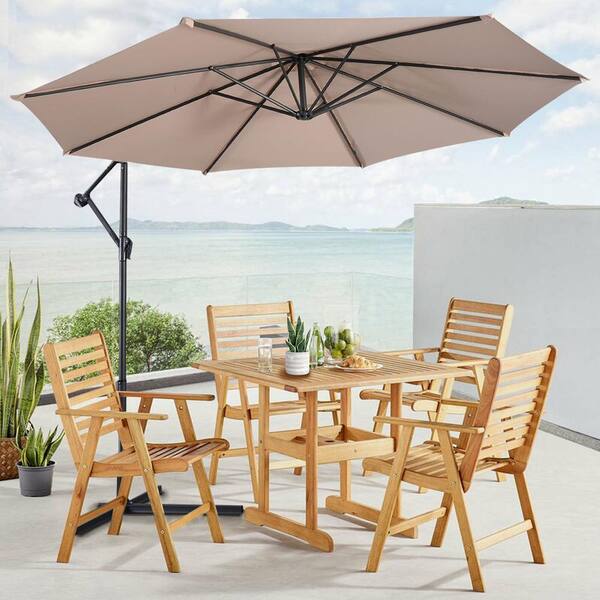 living accents 10 ft. tiltable beige offset patio umbrella Elm Outdoor / Cantilever Hanging It can protect you from the harmful Sun SunVilla 10' Auto-Tilt Market Umbrella,
