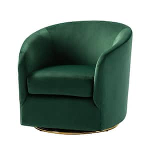 Estefan Green Polyester Arm Chair with Swivel (Set of 1)