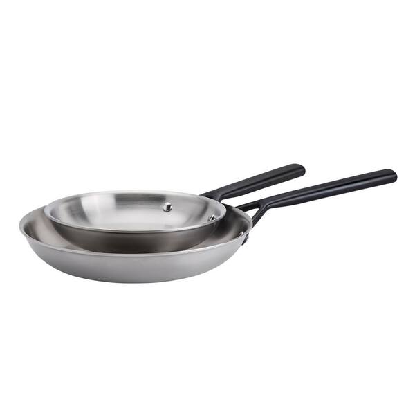 Milano Stainless Steel 2-pc Stainless Steel Fry Pan Set