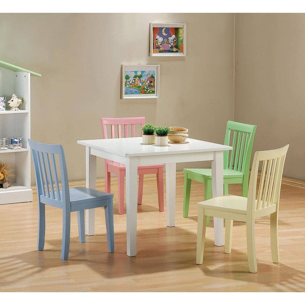 Coaster Rory 5 Piece Multi Colored Youth Dining Set 460235 The Home Depot