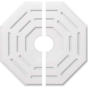 1 in. P X 12-3/4 in. C X 32 in. OD X 6 in. ID Westin Architectural Grade PVC Contemporary Ceiling Medallion, Two Piece