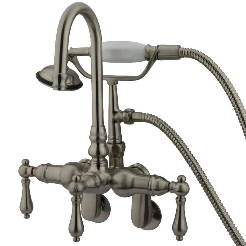 Traditional Adjustable Center 3-Handle Claw Foot Tub Faucet with Handshower in Brushed Nickel price history on PriceWatchPro