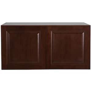 Benton Assembled 36x18x24 in. Refrigerator Wall Cabinet in Amber