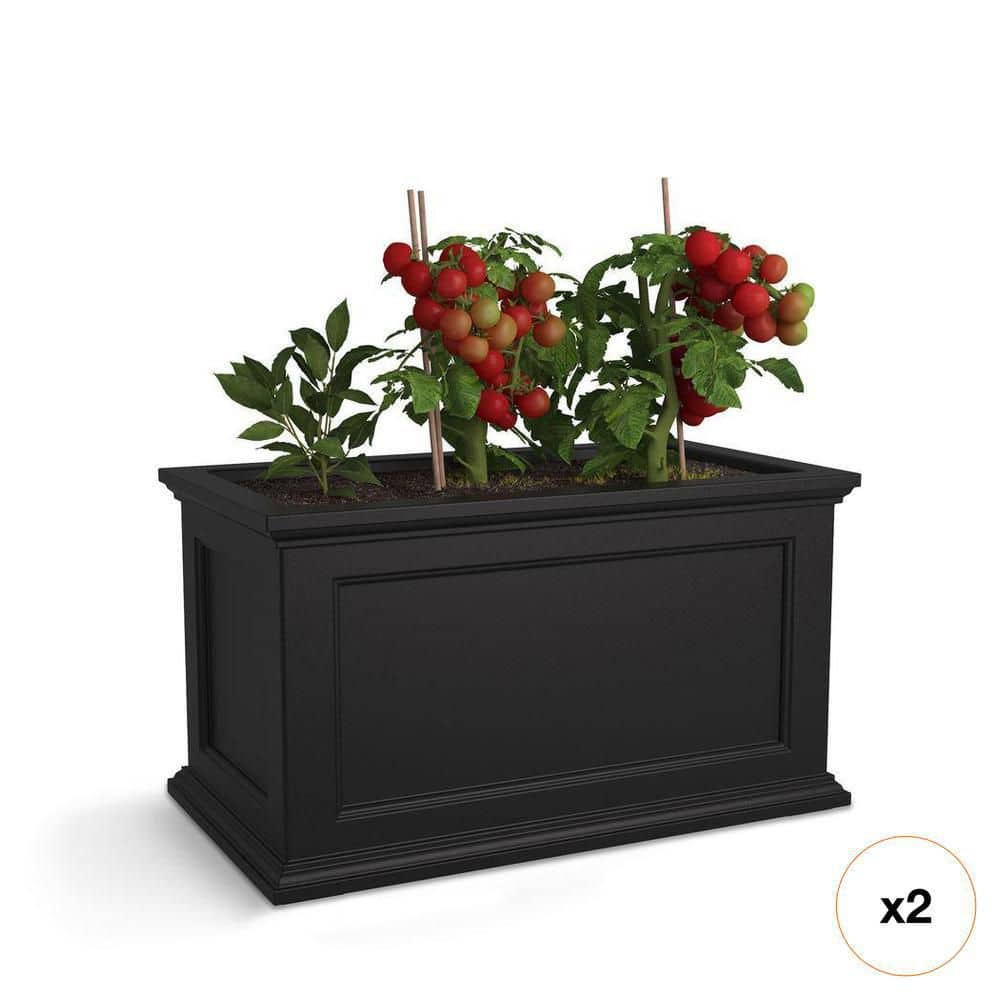 Mayne Fairfield 20 in. x 36 in. Self-Watering Black Polyethylene