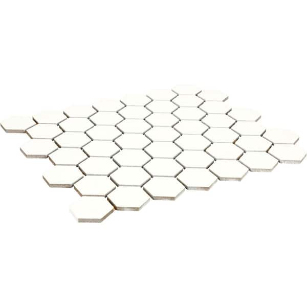Restore Bright White 10 in. x 12 in. Glazed Ceramic Hexagon Mosaic Tile (0.81 sq. ft./each) Restore Bright White 10 in. x 12 in. Glazed Ceramic Hexagon Mosaic Tile (0.81 sq. ft./each)