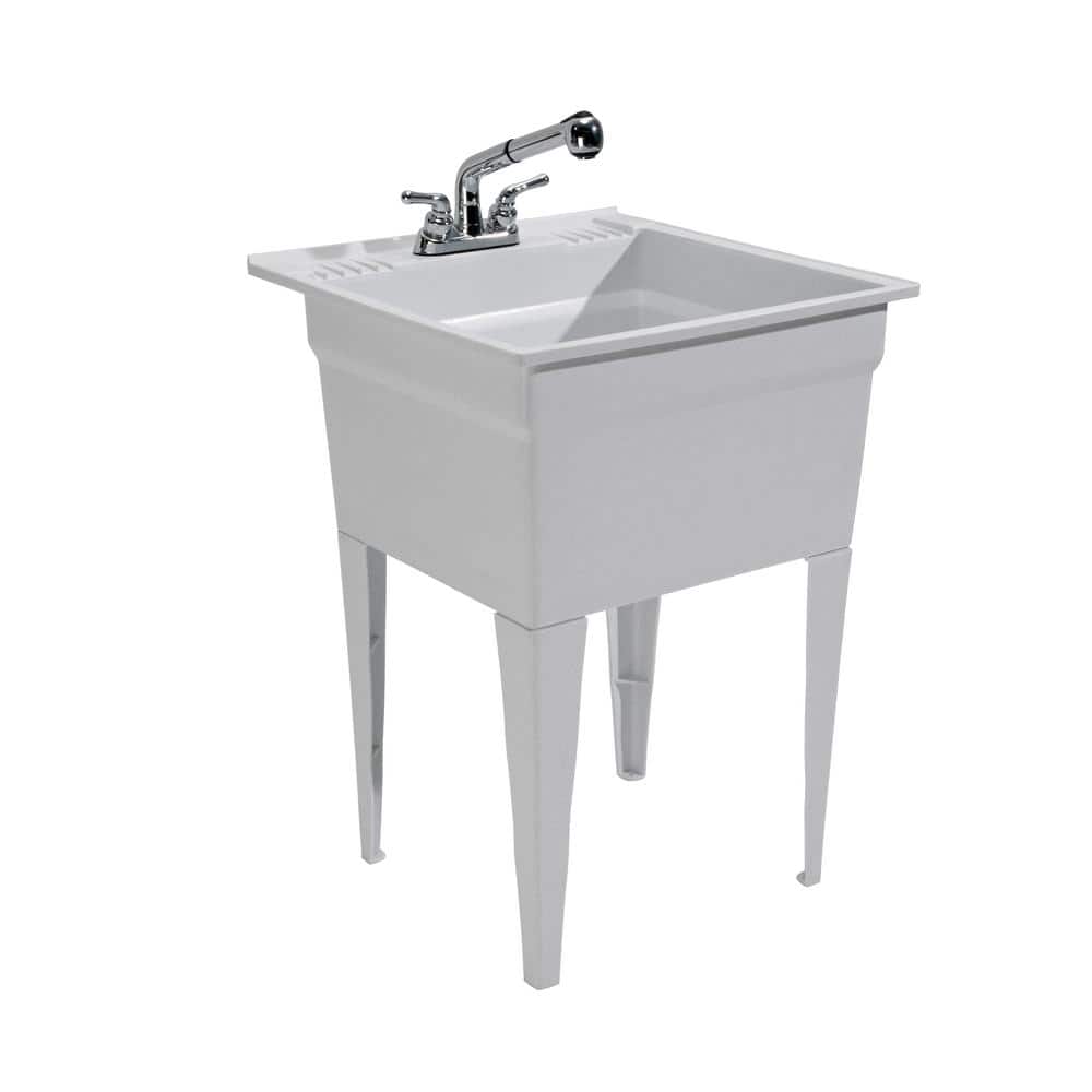 Heavy-Duty Sink 23.75 in. W x 24.75 in. D x 32.5 in. H Polypropylene Free S