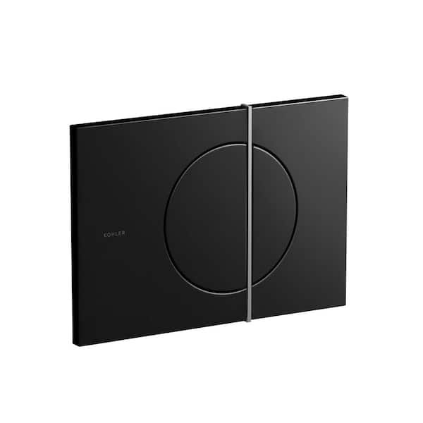 KOHLER Dual Flush Actuator Plate in Glossy Black with Polished Chrome Accent