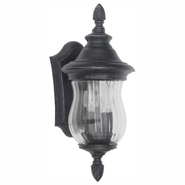 Home Decorators Collection Wesleigh 15.37 in. 2-Light Bronze Outdoor Wall Lantern Sconce