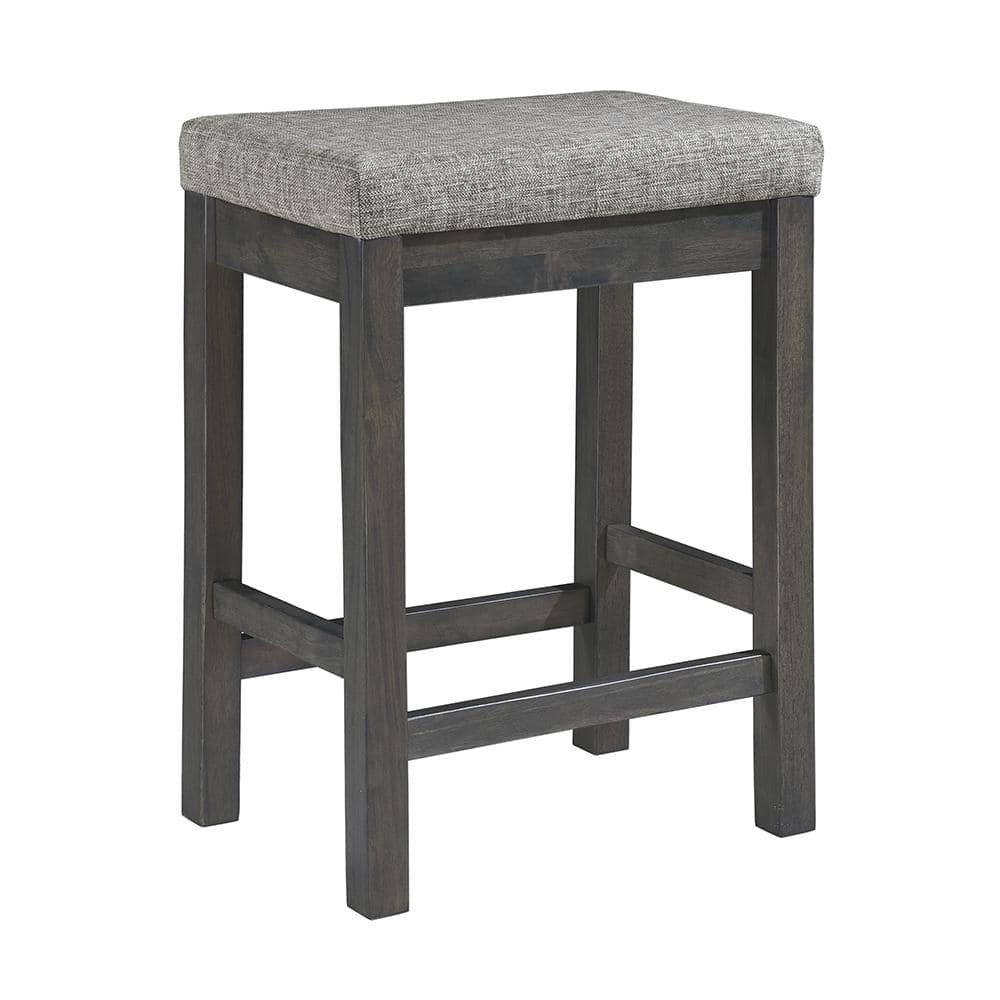 Transitional Gray Ash Veneer Counter Height Dining Set with USB Ports