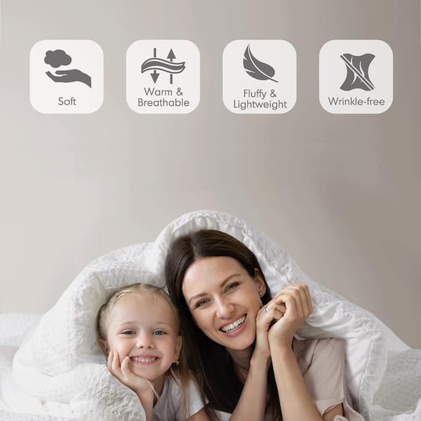 Mina 3-Piece White King/Cal King Waffle Weave Microfiber Textured Duvet Cover Set