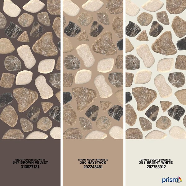 Mix Marble Pebbles 12 in. x 12 in. Textured Marble Mesh-Mounted Mosaic Floor and Wall Tile (0.9 sq. ft./Each)