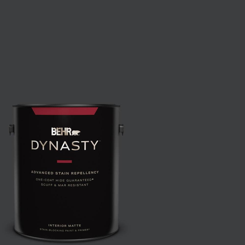 BEHR DYNASTY 1 gal. #ECC-25-3 Obsidian Stone Matte Interior Stain-Blocking  Paint & Primer 165301 - The Home Depot